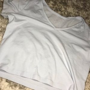 BASIC LIGHT BLUE CROPPED TEE!!